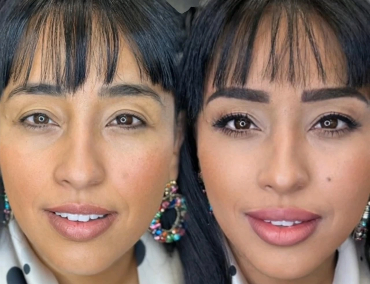Diese Komplettverwandlung umfasst sanft pudrige Augenbrauen, definierte Lippen und einen betonten Wimpernkranz. Das Ergebnis ist ein gepflegter und dennoch natürlicher Look – strahlende Augen, harmonische Gesichtszüge und ein selbstbewusstes Lächeln, das das Gesicht zum Leuchten bringt. Alles in perfekter Harmonie.